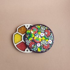 Круглый мини органайзер для бисера Коробушка с цветной печатью (060010) Круглый мини органайзер для бисера Коробушка с цветной печатью (060010)