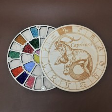 Органайзер для бісеру з дерев'яною кришкою на 32 клітинки знаки зодіаку. Козеріг (060247) Органайзер для бісеру з дерев'яною кришкою на 32 клітинки знаки зодіаку. Козеріг (060247)